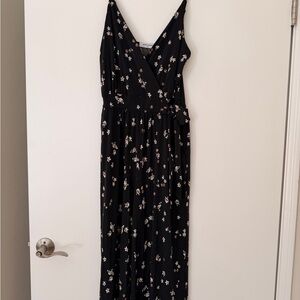 Petite Principle MP Floral Wrap Maxi Dress Navy Boho Tie Waist